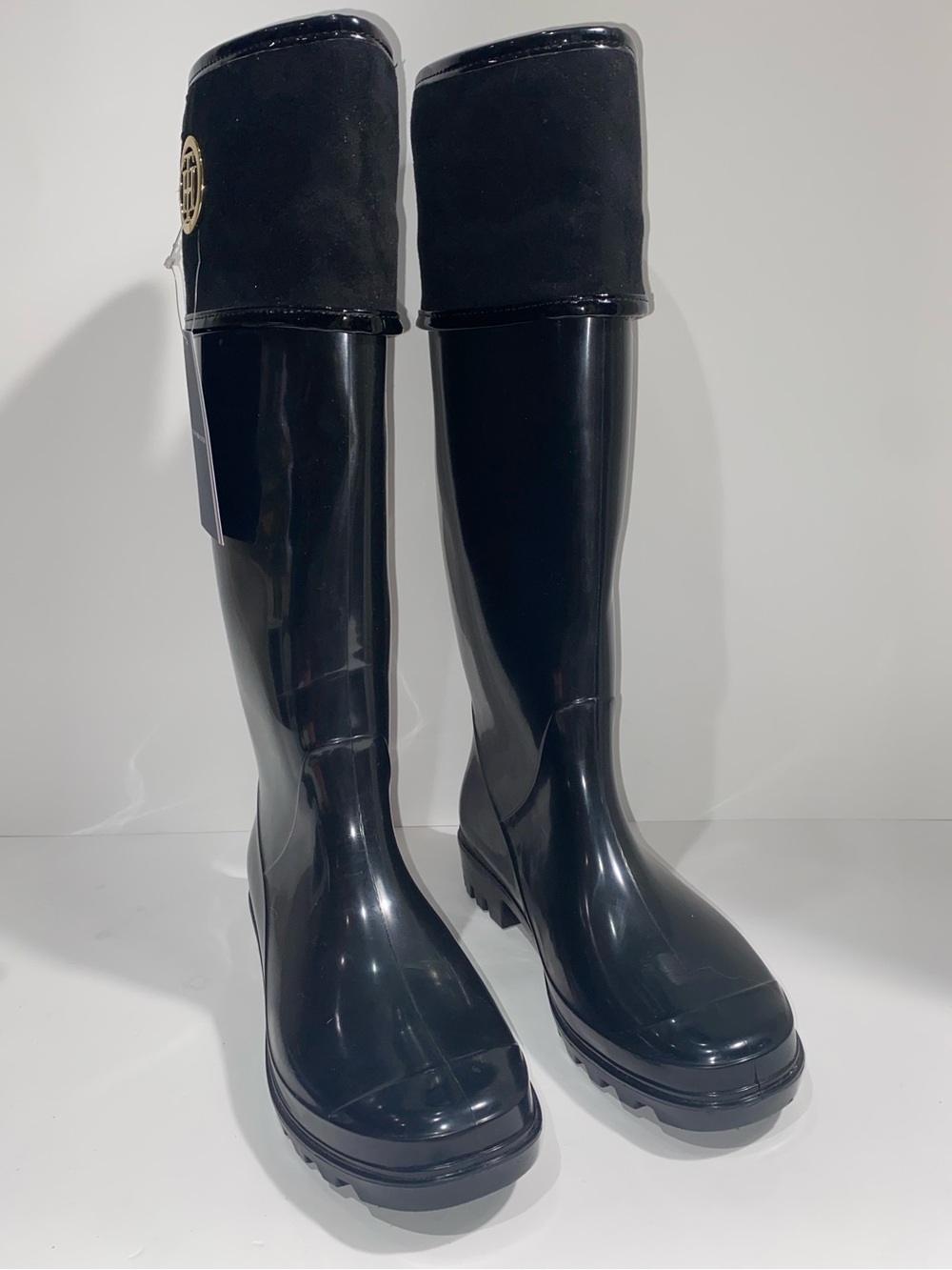 Tommy Hilfiger Black Tall Rain Boots – Women’s Size 8